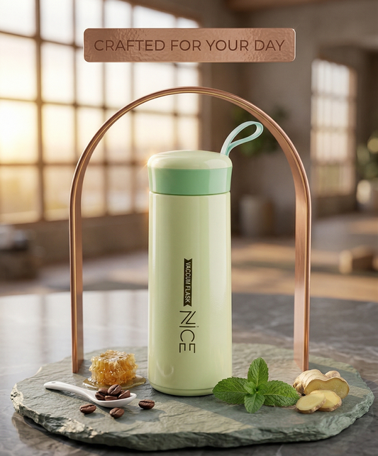 Premium Minimal Glass Water Bottle (Leak-Proof 400ML)